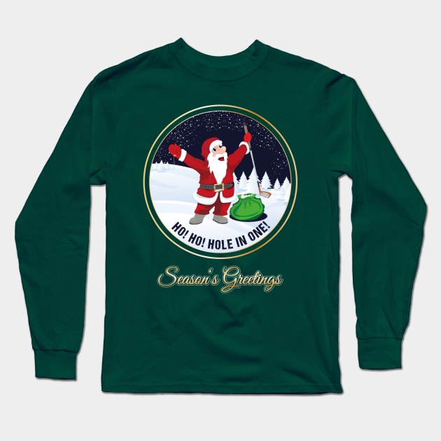 Santa Golf Season's Greetings for Golfer Golf Club Christmas Card Long Sleeve T-Shirt by stearman